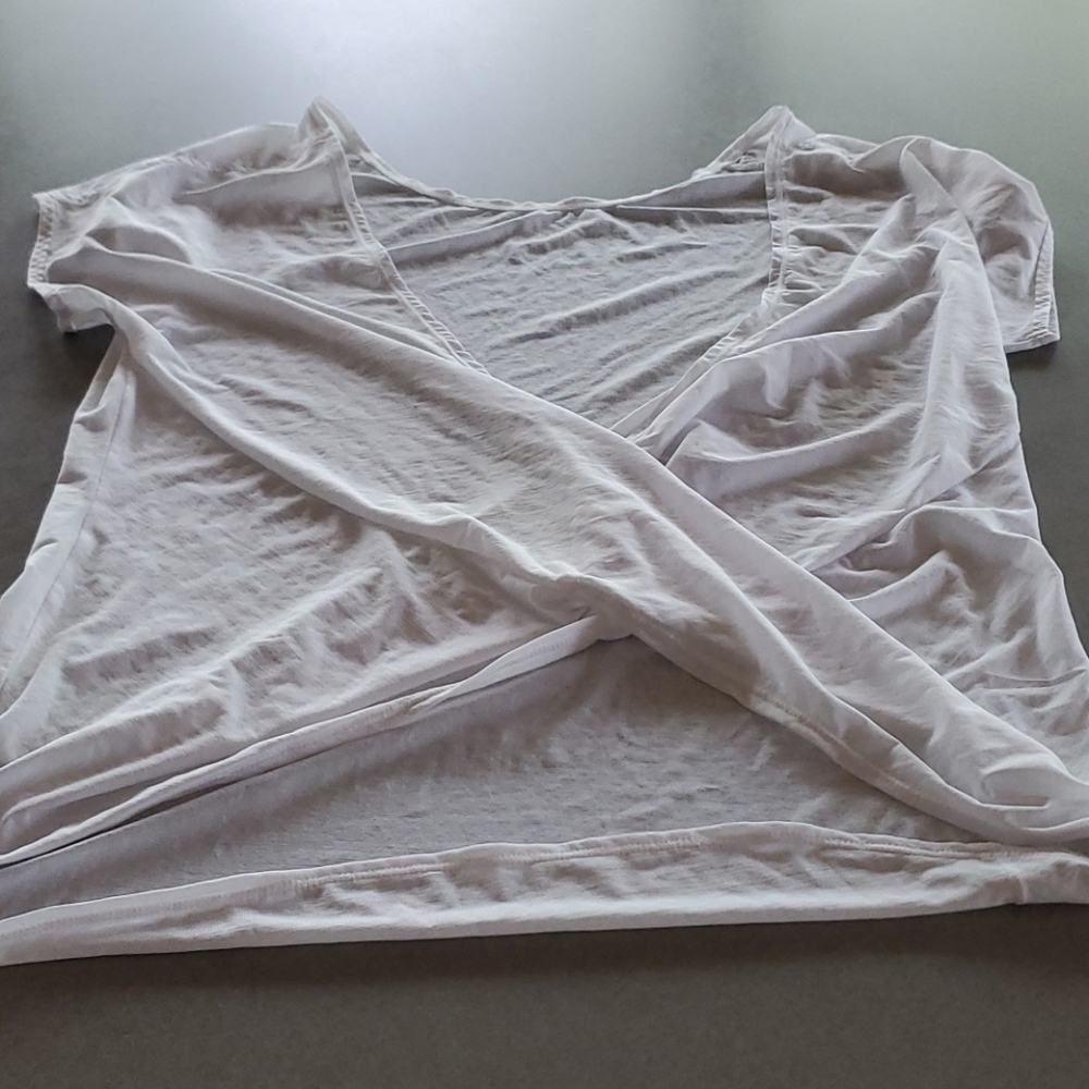 Zella open back semi-sheer layering tee